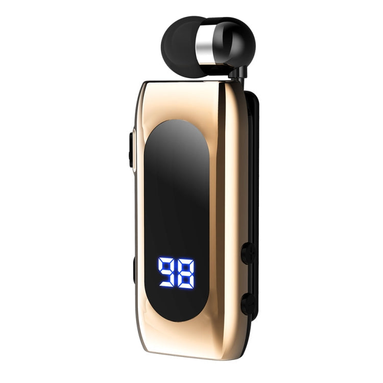 K55 Retractable Cable BT5.2 Smart In-ear Single Sports Earphone – Bluetooth Gold