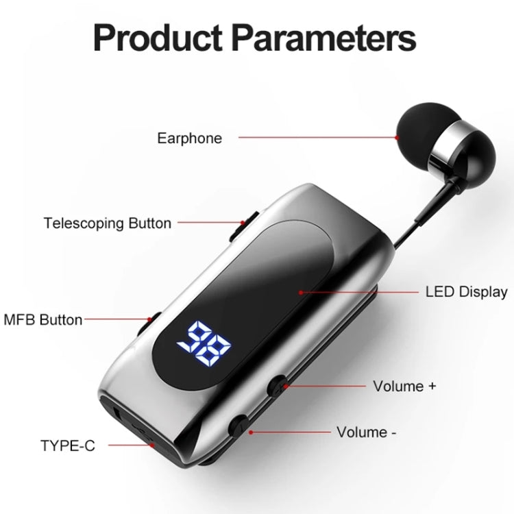 K55 Retractable Cable BT5.2 Smart In-ear Single Sports Earphone – Bluetooth