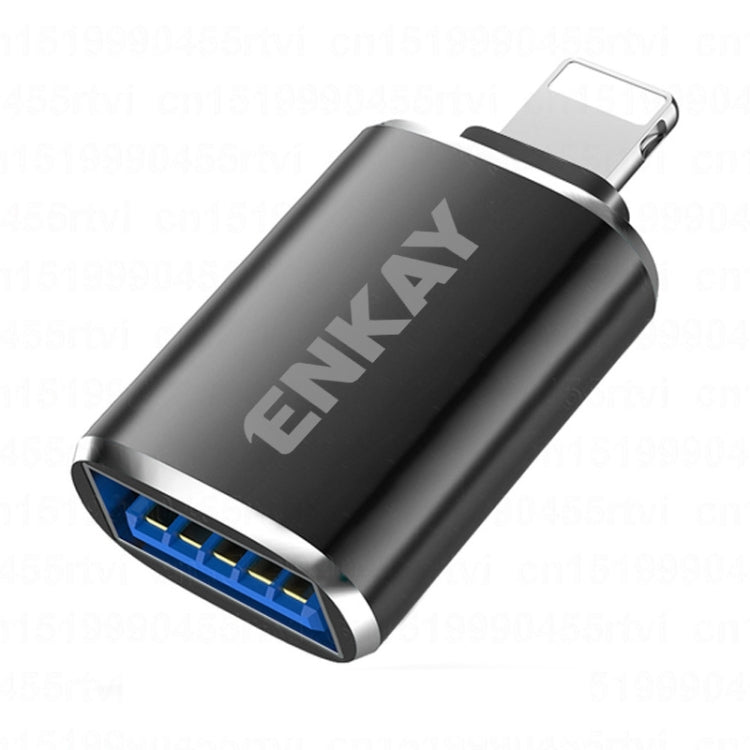 ENKAY ENK-AT110 8 Pin Male to USB 3.0 Female Aluminium Alloy OTG Adapter, ENK-AT110 ENK-AT110 Black