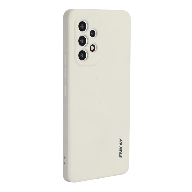For Samsung Galaxy A53 5G ENKAY Liquid Silicone Soft Shockproof Phone Case, For Samsung Galaxy A53 5G For Samsung Galaxy A53 5G Beige