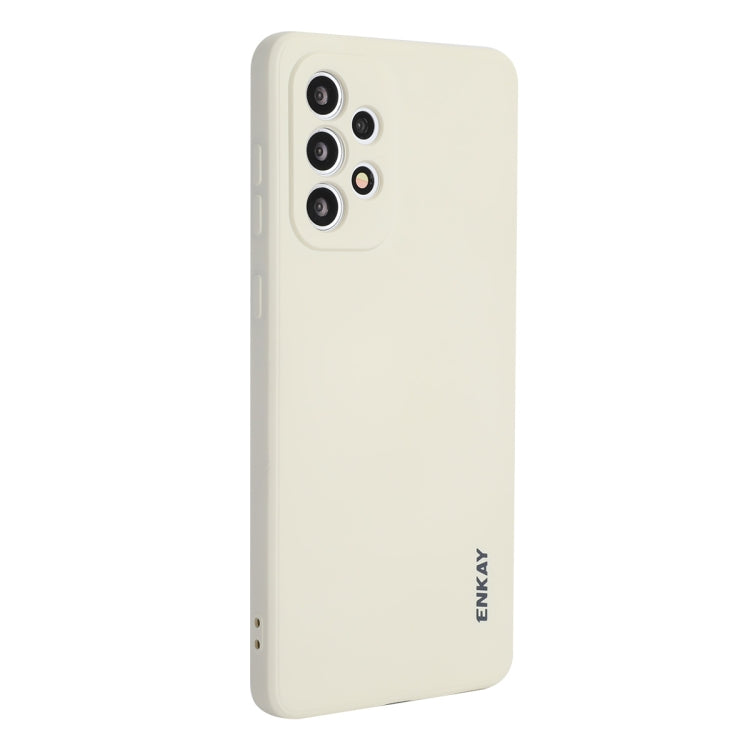 For Samsung Galaxy A73 5G ENKAY Liquid Silicone Soft Shockproof Phone Case, For Samsung Galaxy A73 5G For Samsung Galaxy A73 5G Beige