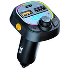 C28 Fast Charging Atmosphere Light Handsfree Car Kit Car Mp3 Player Stereo FM Transmitter, C28 C28