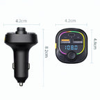 C28 Fast Charging Atmosphere Light Handsfree Car Kit Car Mp3 Player Stereo FM Transmitter, C28