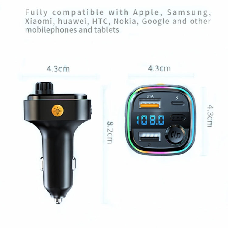 C26 Car Bluetooth Transmitter Handsfree Audio Player Dual USB Car Charger, C26