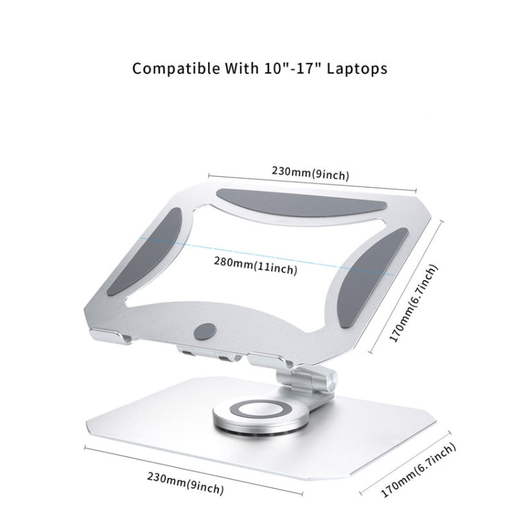 BONERUY L02 Laptop Stand 360 Degrees Rotating Dissipation Heat Aluminum Alloly Holder, L02 – Aluminum Alloy