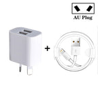 Mini Dual Port USB Charger with USB to 8 Pin Data Cable, AU Plug, AU...
