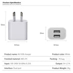 Mini Dual Port USB Charger with USB to 8 Pin Data Cable, AU Plug, AU...