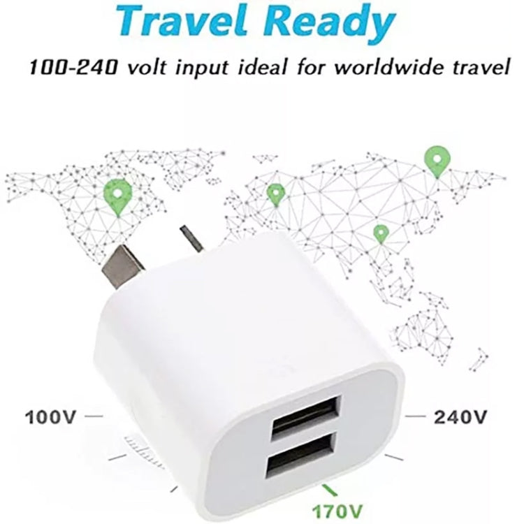 Mini Dual Port USB Charger with USB to 8 Pin Data Cable, AU Plug, AU...