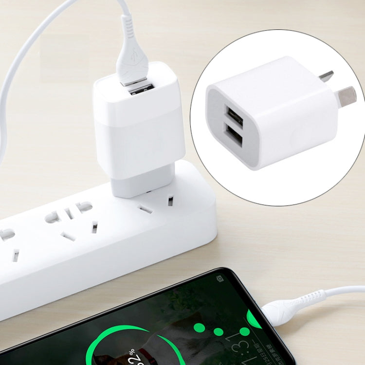 Mini Dual Port USB Charger with USB to 8 Pin Data Cable, AU Plug, AU...