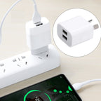 Mini Dual Port USB Charger with USB to 8 Pin Data Cable, AU Plug, AU...