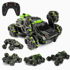 MoFun JC03 2.4G remote control six-wheel stunt car 360 degree swing arm without dead angle drift spray remote control car, MoFun JC03 (Green)