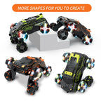 MoFun JC03 2.4G remote control six-wheel stunt car 360 degree swing arm without dead angle drift spray remote control car, MoFun JC03 (Green)