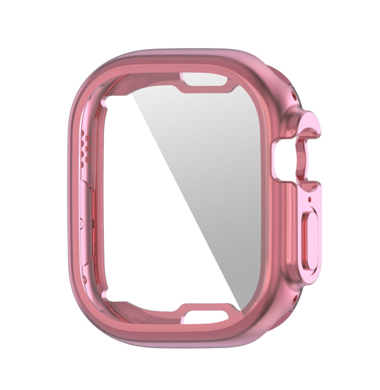 ENKAY Electroplated Soft TPU Case with Screen Film For Apple Watch Ultra 3 / 2 /1 49mm Pink