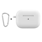 For Apple AirPods Pro 2 2022 ENKAY Thickened Silicone Protective Case with Keychain White