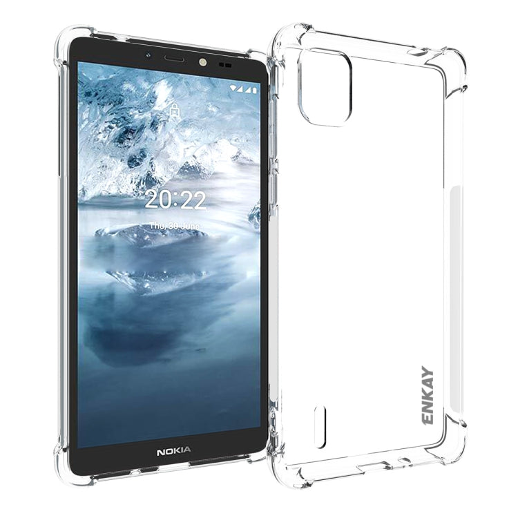 ENKAY Clear TPU Shockproof Phone Case – Shockproof, TPU, For Nokia C2 2nd Edition