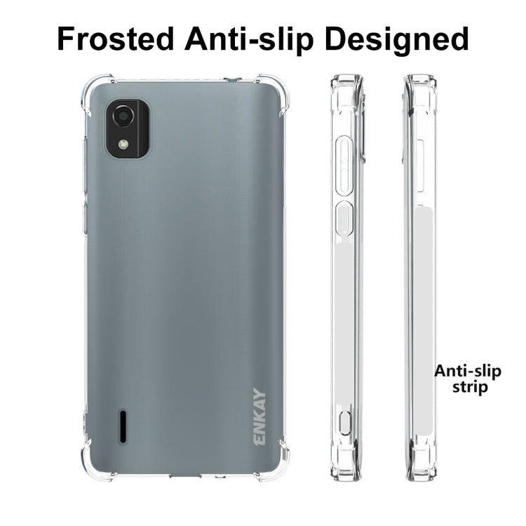 ENKAY Clear TPU Shockproof Phone Case – Shockproof, TPU, For Nokia C2 2nd Edition