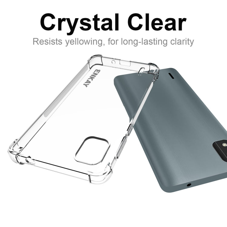 ENKAY Clear TPU Shockproof Phone Case – Shockproof, TPU, For Nokia C2 2nd Edition