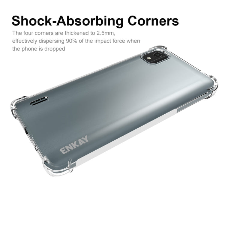 ENKAY Clear TPU Shockproof Phone Case – Shockproof, TPU, For Nokia C2 2nd Edition