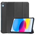 For iPad 10th Gen 10.9 2022 ENKAY Tri-fold Custer Texture Leather Stand Smart Case, For iPad 10th Gen 10.9 2022 For iPad 10th Gen 10.9 2022 Black