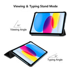 For iPad 10th Gen 10.9 2022 ENKAY Tri-fold Custer Texture Leather Stand Smart Case, For iPad 10th Gen 10.9 2022
