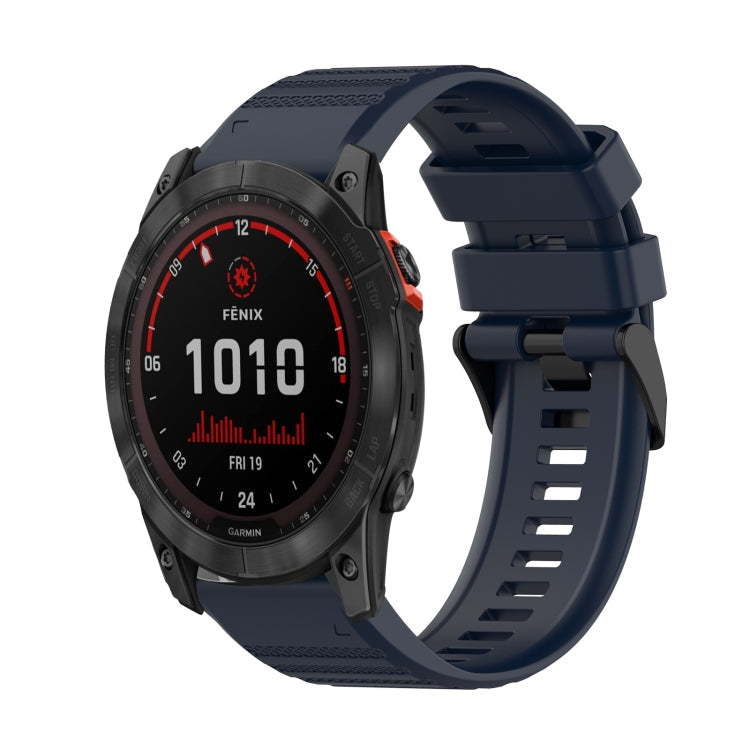 Watch Band – Silicone (26mm) #3 For Garmin Fenix 7X Navy Blue