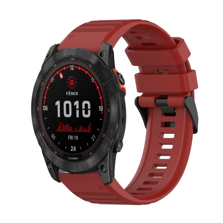 Watch Band – Silicone (26mm) #3 For Garmin Fenix 7X Red