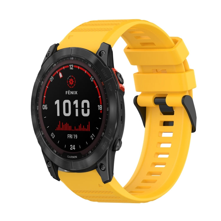 Watch Band – Silicone (26mm) #3 For Garmin Fenix 7X Solar Yellow