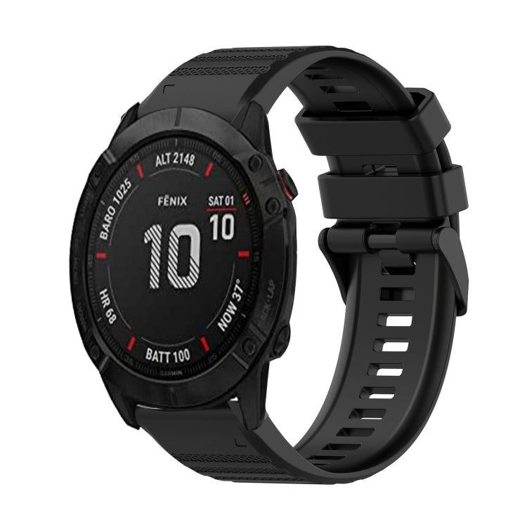 Watch Band – Silicone (26mm) #2 For Garmin Fenix 6X Pro Black