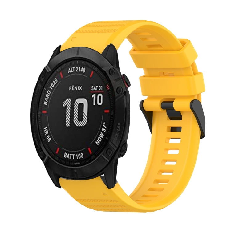 Watch Band – Silicone (26mm) #2 For Garmin Fenix 6X Pro Yellow