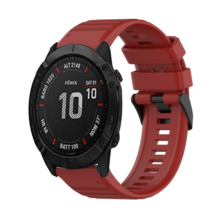 Watch Band – Silicone (26mm) #2 For Garmin Fenix 6X Pro Red