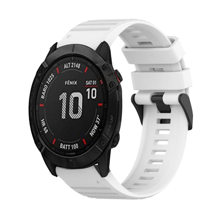 Watch Band – Silicone (26mm) #6 For Garmin Fenix 6X Sapphire White