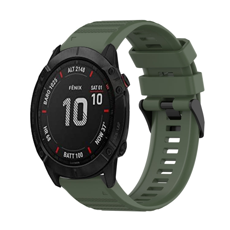 Watch Band – Silicone (26mm) #6 For Garmin Fenix 6X Sapphire Army Green