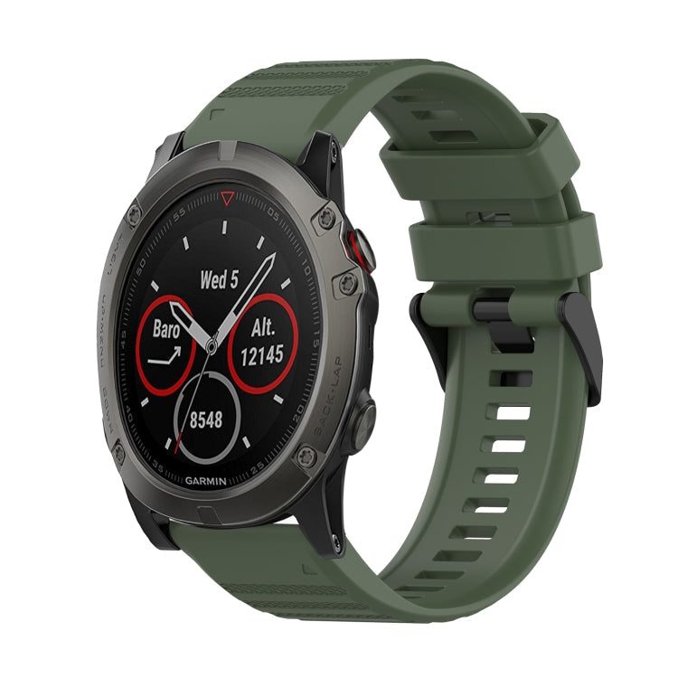 Watch Band – Silicone (26mm) #6 For Garmin Fenix 5X Sapphire Army Green
