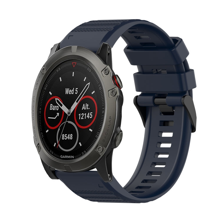 Watch Band – Silicone (26mm) #6 For Garmin Fenix 5X Plus Navy Blue