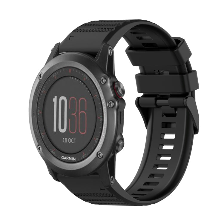 Watch Band – Silicone (26mm) #4 For Garmin Fenix 3 Black