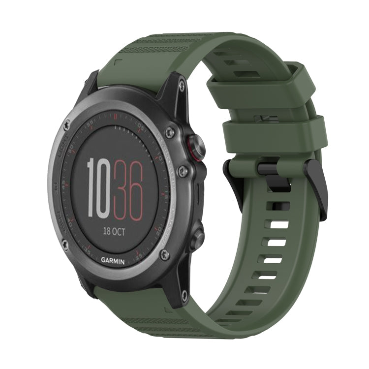 Watch Band – Silicone (26mm) #4 For Garmin Fenix 3 Army Green
