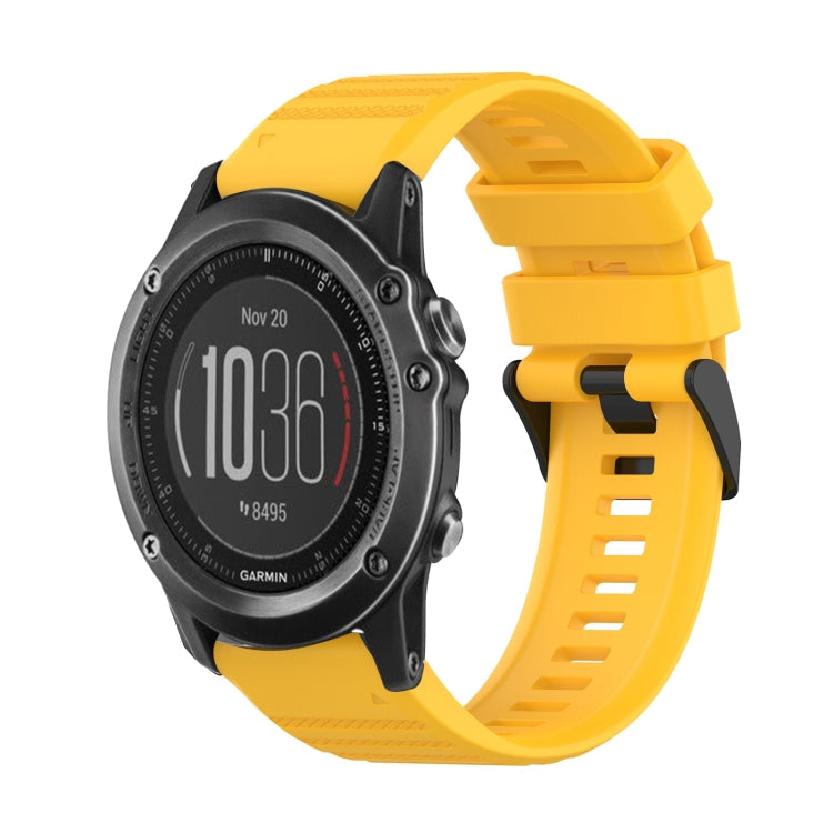 Watch Band – Silicone (26mm) #4 For Garmin Fenix 3 Sapphire Yellow