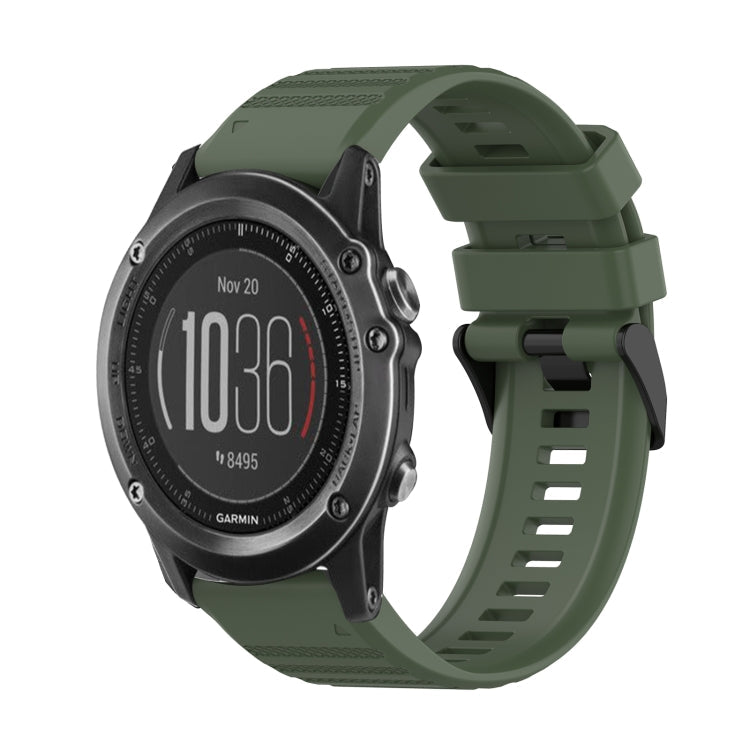 Watch Band – Silicone (26mm) #4 For Garmin Fenix 3 Sapphire Army Green