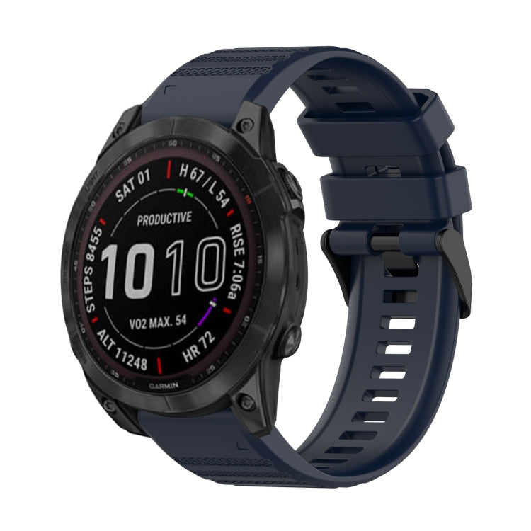 Watch Band – Silicone (22mm) #4 For Garmin Fenix 7 Solar Navy Blue