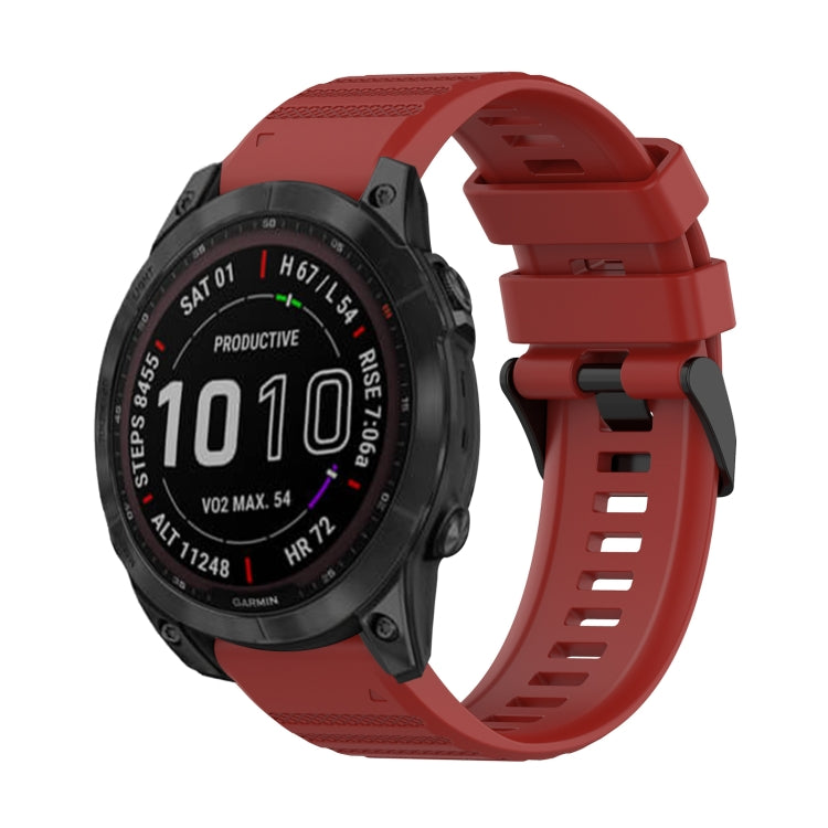 Watch Band – Silicone (22mm) #4 For Garmin Fenix 7 Solar Red
