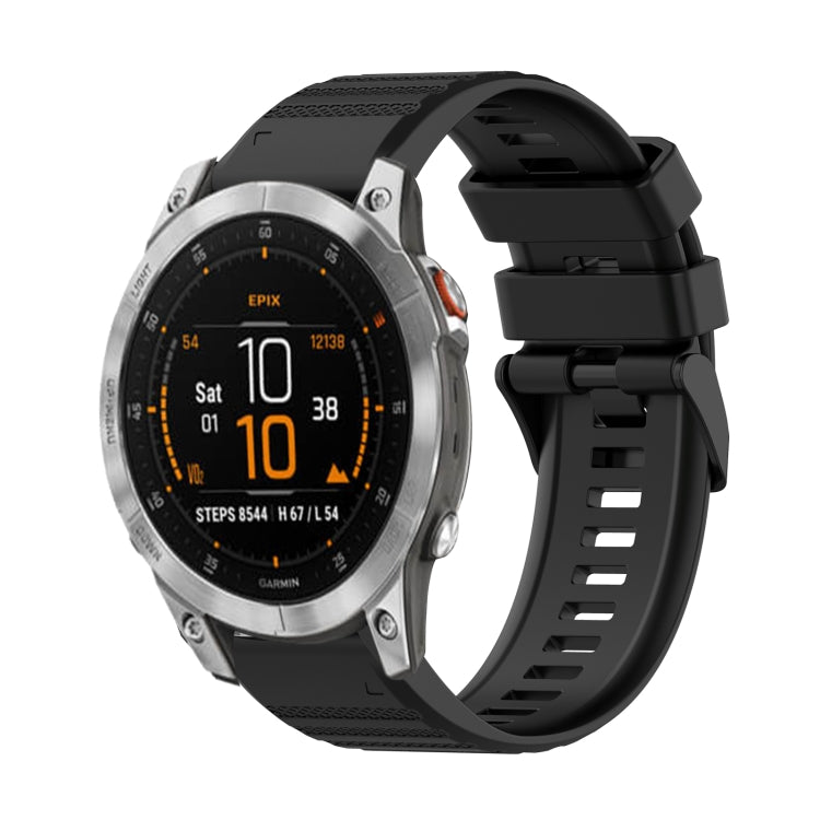 22mm Horizontal Texture Silicone Watch Band with Removal Tool, For Garmin Epix Gen 2, For Garmin Approach S62, For Garmin Fenix 6 GPS For Garmin Epix Gen 2 Black
