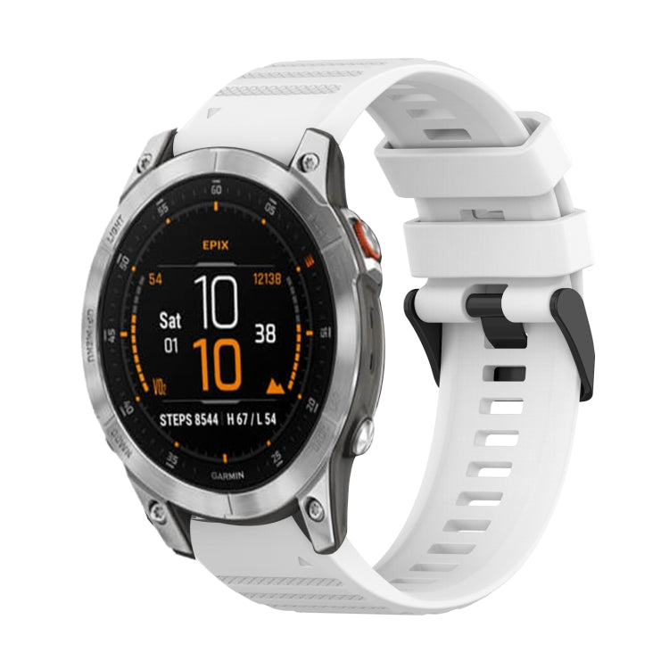22mm Horizontal Texture Silicone Watch Band with Removal Tool, For Garmin Epix Gen 2, For Garmin Approach S62, For Garmin Fenix 6 GPS For Garmin Epix Gen 2 White