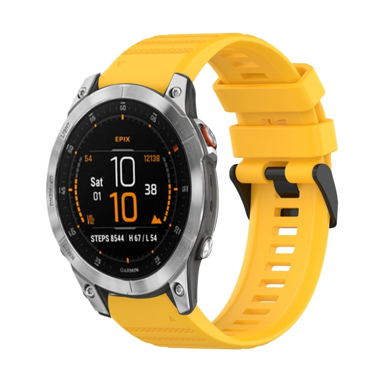 22mm Horizontal Texture Silicone Watch Band with Removal Tool, For Garmin Epix Gen 2, For Garmin Approach S62, For Garmin Fenix 6 GPS For Garmin Epix Gen 2 Yellow