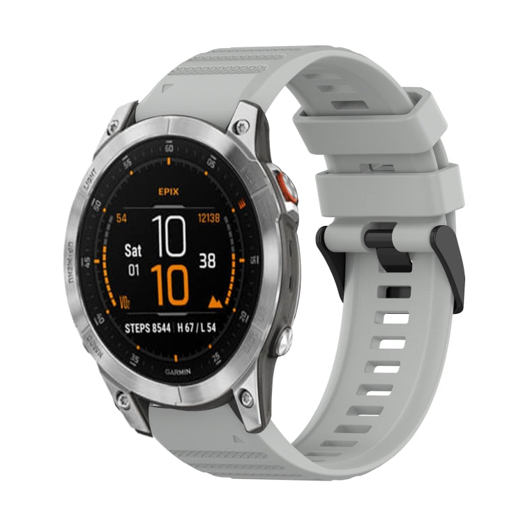 22mm Horizontal Texture Silicone Watch Band with Removal Tool, For Garmin Epix Gen 2, For Garmin Approach S62, For Garmin Fenix 6 GPS For Garmin Epix Gen 2 Grey