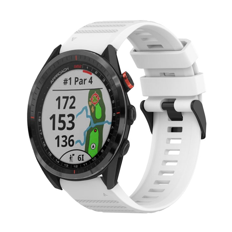 22mm Horizontal Texture Silicone Watch Band with Removal Tool, For Garmin Epix Gen 2, For Garmin Approach S62, For Garmin Fenix 6 GPS For Garmin Approach S62 White