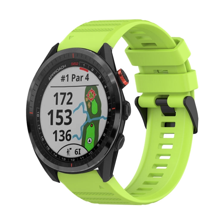 22mm Horizontal Texture Silicone Watch Band with Removal Tool, For Garmin Epix Gen 2, For Garmin Approach S62, For Garmin Fenix 6 GPS For Garmin Approach S62 Lime Green