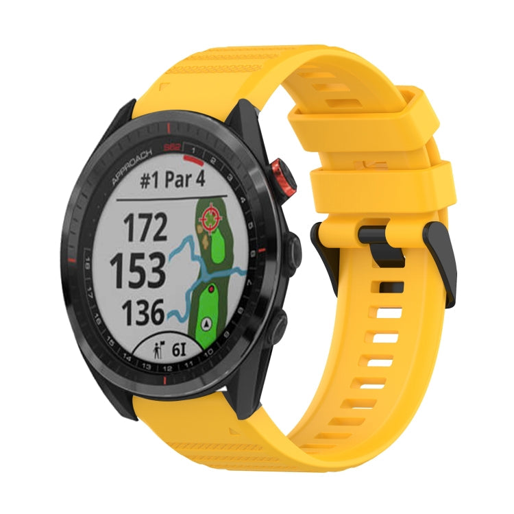 22mm Horizontal Texture Silicone Watch Band with Removal Tool, For Garmin Epix Gen 2, For Garmin Approach S62, For Garmin Fenix 6 GPS For Garmin Approach S62 Yellow