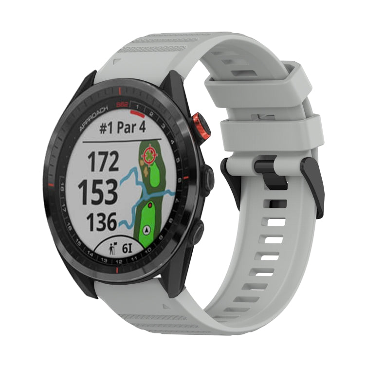 22mm Horizontal Texture Silicone Watch Band with Removal Tool, For Garmin Epix Gen 2, For Garmin Approach S62, For Garmin Fenix 6 GPS For Garmin Approach S62 Grey