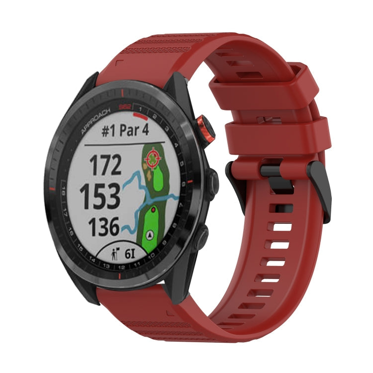 22mm Horizontal Texture Silicone Watch Band with Removal Tool, For Garmin Epix Gen 2, For Garmin Approach S62, For Garmin Fenix 6 GPS For Garmin Approach S62 Red