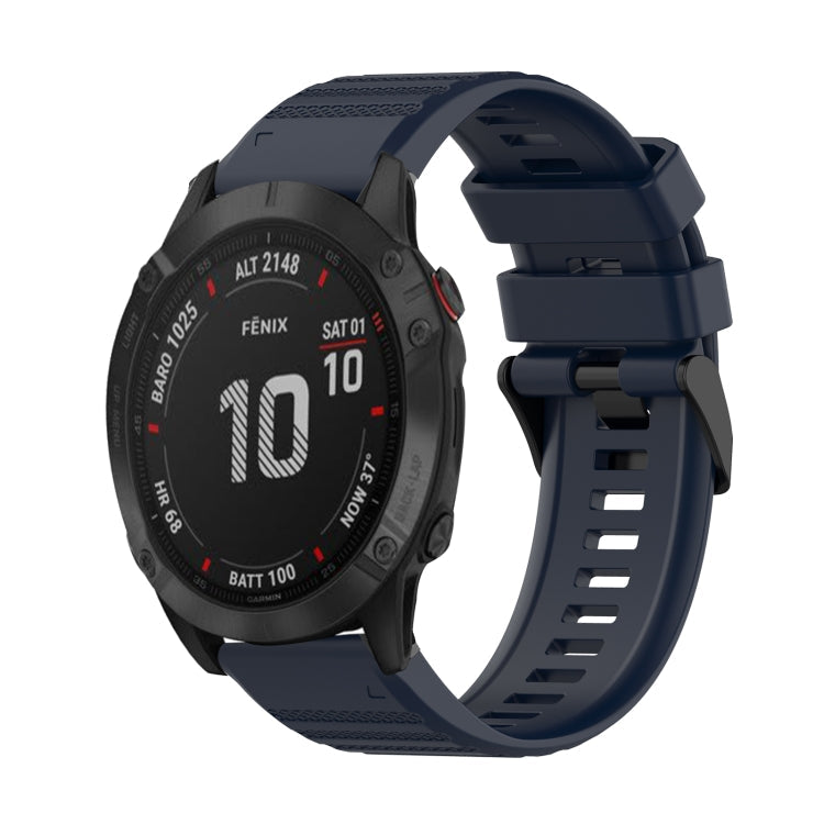 Watch Band – GPS, Silicone (22mm) #2 For Garmin Fenix 6 Sapphire GPS Navy Blue